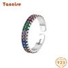 Tancise Classic 925 Sterling Silver Zircon Ring Ladies Jewelry Wedding Promise Party Gift