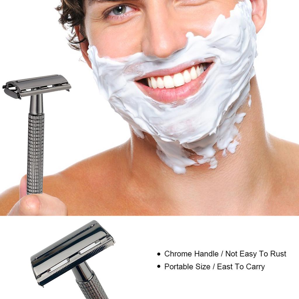 Мужская традиционная бритва для бороды, бритва с длинной ручкой для сухого и влажного бритья, мужской инструмент для бритья