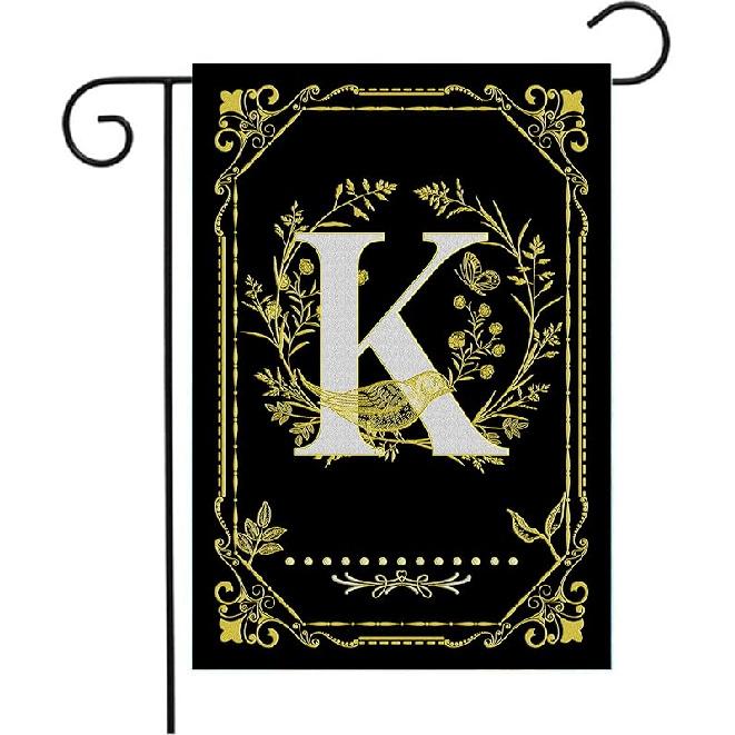 Monogram Q Garden Flag Initial Outdoor Flags Letter Q Flag for Front Yard Porch Lawn Outside Seasonal Garden Flags 12x18 Double Sided