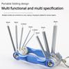 Folding Hexagon Wrench Set Hexagon Screwdriver Flat Head Allen Wrench Hand Tools Metal Portable Set