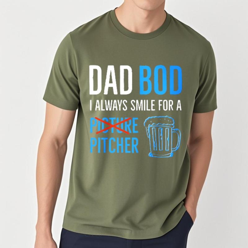 Unisex Tshirt Soft summer t shirt Black New Tee Dad Bod I Always Smile For A Pitcher Comfort For man Tee shirt Breathable Tee