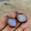 Серьги из радужного лунного камня, медные серьги, изготовленные методом гальванопластики, ювелирные изделия из натуральных драгоценных камней, серьги ручной работы, ювелирные изделия из гальванической меди, подарки для мамы