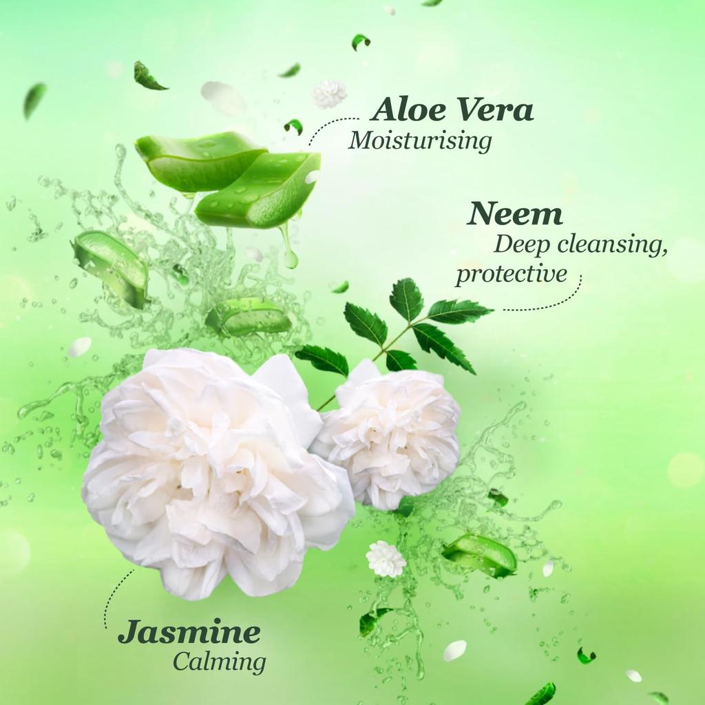 Margo Neem Naturals Soap With Aloe Vera & Jasmine For Soft Nourished Skin Pack Of 1 (100gm X 5) | Deep Cleansing & Hydrating Bath Bar