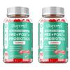 Probiotic gummies, containing a prebiotic blend, all-natural, nutritional supplement, suitable for adults.
