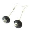 [P0116] - Designer Earrings 'Kilimanjaro' Black Silver