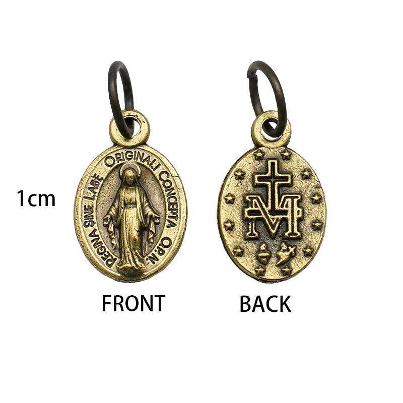 Чудотворное ожерелье с медальоном Католическая Дева Мария Овальные подвески, медный сплав Мадонны подвеска ожерелье браслет шнур ювелирные изделия DIY аксессуары
