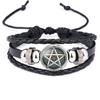 The Inverted Star Sign Pentagram Satanic Pentagram Star Symbols Glass Leather Bracelets