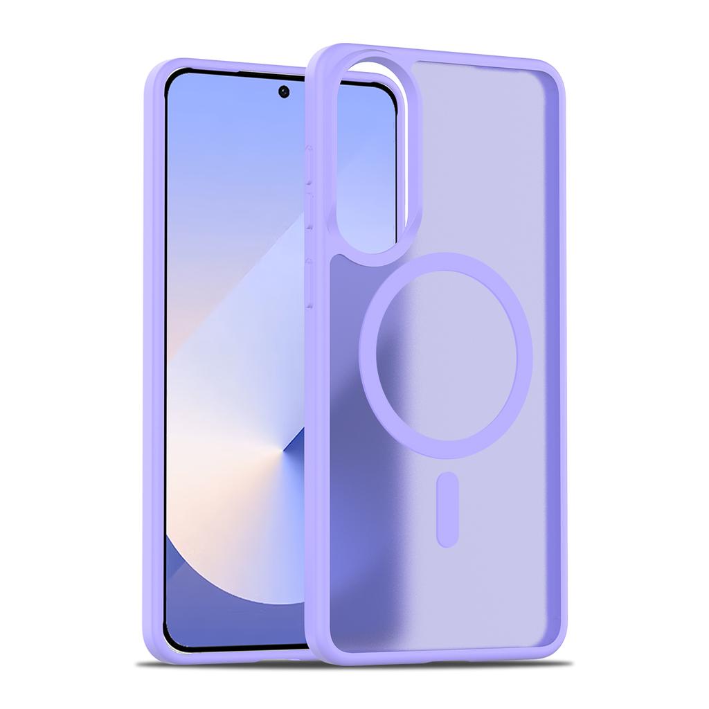 Магнитный чехол для телефона с покрытием Soft Touch для Samsung S25 Edge S25+ S24 FE S23 Ultra Magsafe Беспроводная зарядка TPU Рамка Пластиковая задняя крышка