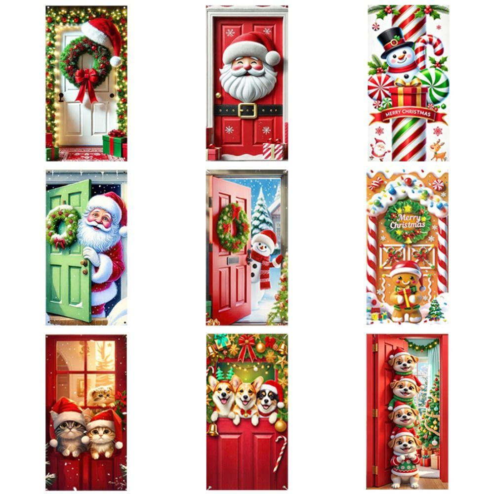 Door Hanging Christmas Door Banner Atmosphere Arrangement Window Sign Banners Door Frame
