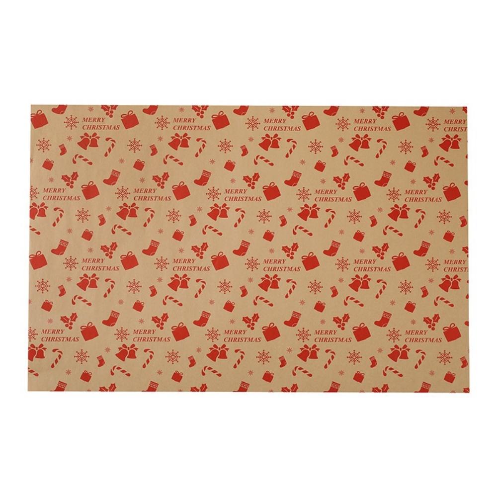 Santa Claus Wrapping Paper Wrinkle-Resistant Bell Pattern Paper Christmas Gift Wrapping Paper Eye-Catching For Home Decoration