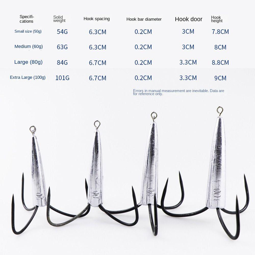Super Sharp Three Hook Round Bend Treble Huge Fishhooks Huge Treble Hooks Saltwater