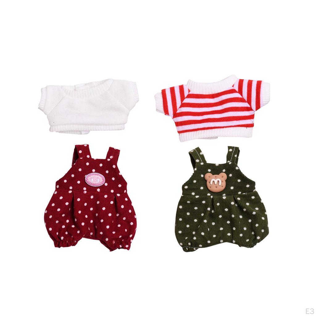 6 Inch Mini Doll Clothes Pants Outfits Comfortable Adorable Dress T-shirts