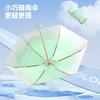50% Off Six-bone Sun Umbrella Color Glue Gold Skeleton Digital Brush UV Protection Parasol Rain and Shine