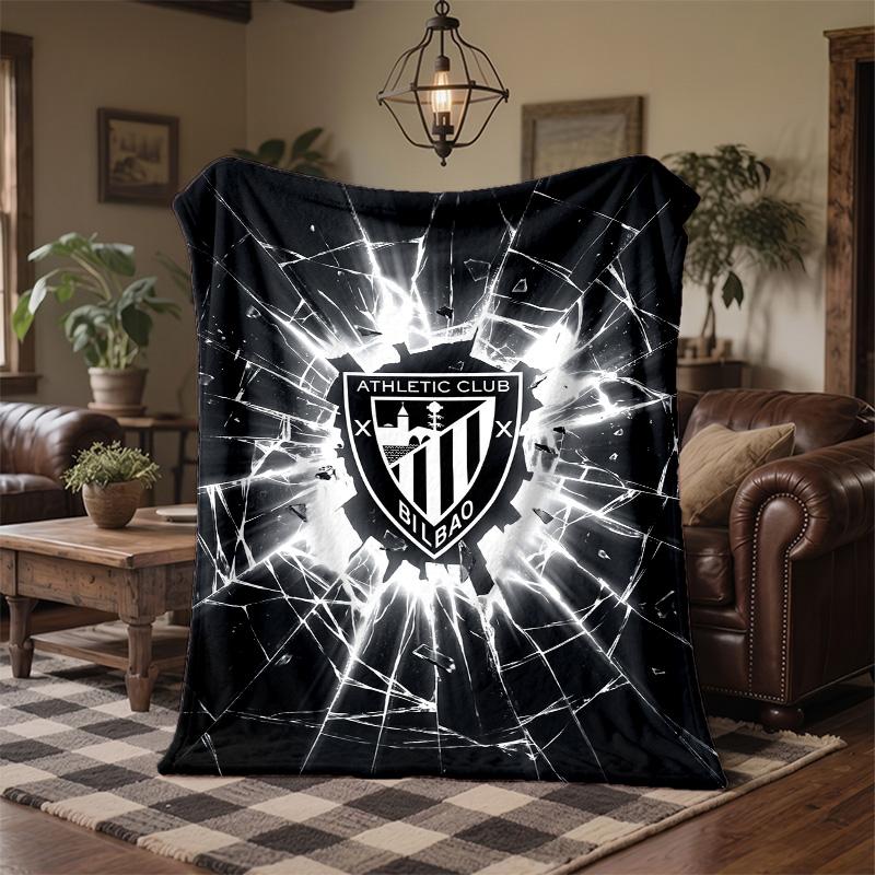 Athletic Bilbao Football Print Flannel Blanket Soft Warm Sofa Bed Throw Blanket For Home Office Bedroom