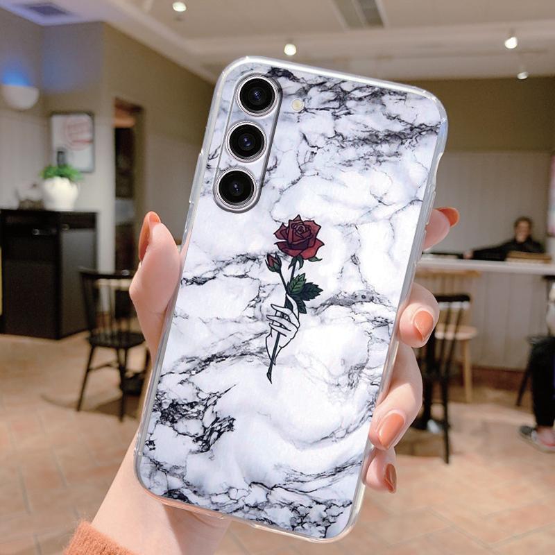 Для Samsung Galaxy S24 Чехол S24 Plus S 24 Ultra Чехол для телефона Мраморный Прозрачный Coque Мягкий ТПУ Fundas Для Samsung S25 FE S25+ Чехол