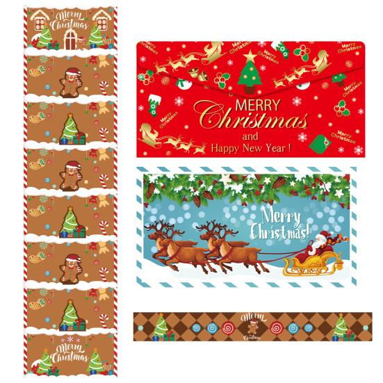 Рождественский красный конверт-держатель для денег с 6 отделениями, коробка для наличных/подарочных карт для праздника «Сделай сам», держатель для подарочной карты-сюрприза на Рождество