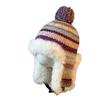 Rainbow Striped Plush Ear Protection Hat for Women In Autumn and Winter Thickened Plus Velvet Lei Feng Hat Northeast Cold Proof Knitted Pullover Hat