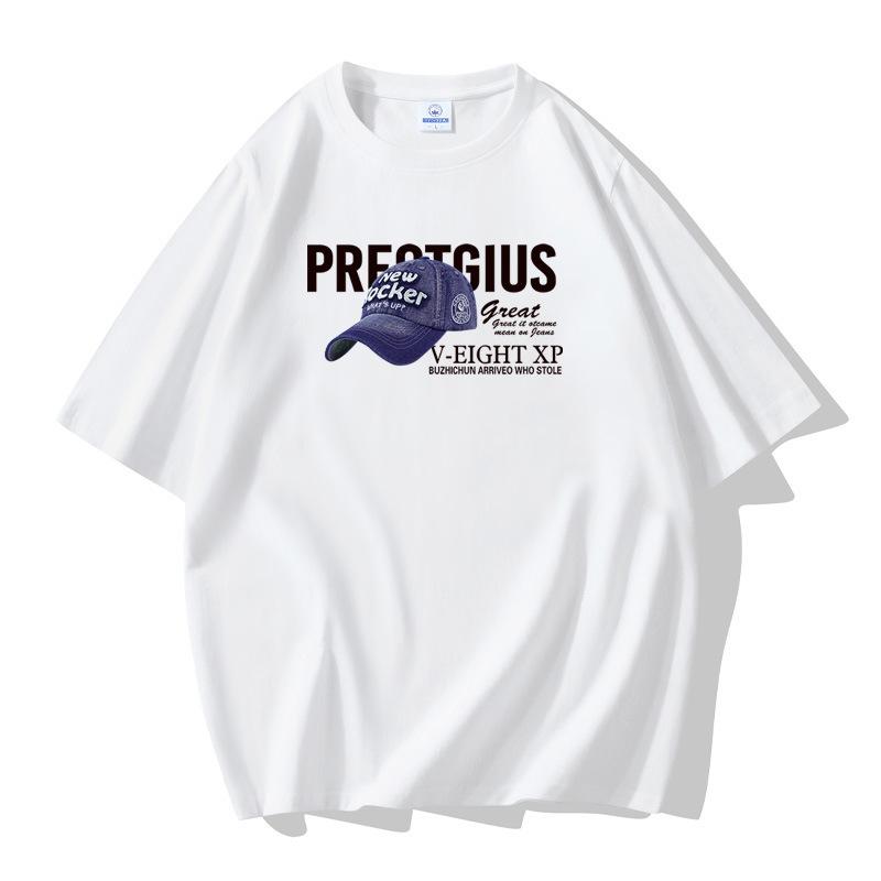 Мужская хлопковая футболка с короткими рукавами и рисунком ковбойской шляпы, свободная футболка большого размера