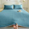 1pc Soft Latex Quilted Bed Sheet Summer Breathable Ice Silk Cool Bedsheet Solid Color Anti-slip Mattress Mat No Pillowcase