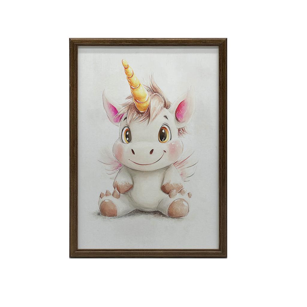 Plakat Uroczy Jednorożec W Pastelowych Kolorach Plakat Uroczy Jednorożec W Pastelowych Kolorach, 50X70 Cm, Bez Ramy, Płótno Premium Na Blejtramie