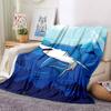 1pc Ocean Dive Shark Blanket, Lightweight Flannel Throw Blanket For Sofa, Bed, Travel, Camping, Living Room, Office, Couch, Chair, And Bed