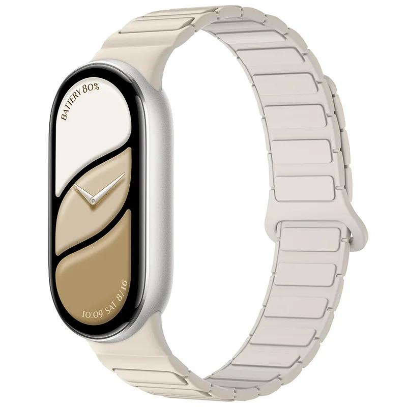НОВЫЙ Магнитный спортивный ремешок для Xiaomi Watch 10/9/8 Двухцветный силиконовый ремешок для Miband 10 NFC Сменный браслет для смарт-часов