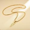 Men Pendant Necklace Unisex Chain Solid Color Thunder Flash Shape Neck Decoration Hip Hop Style Geometric Men Necklace Adult Jewelry