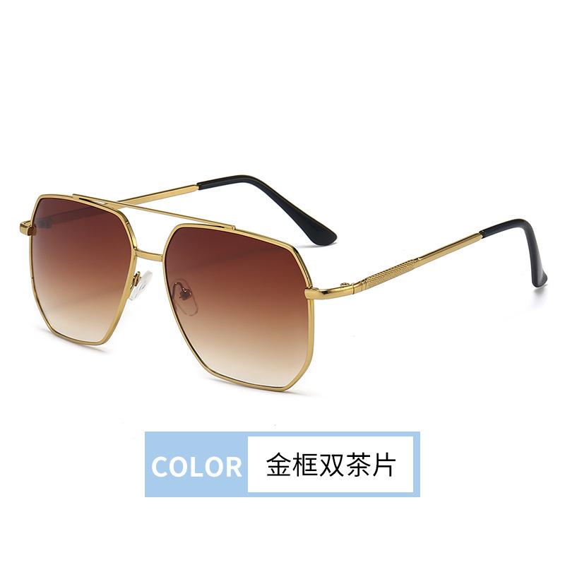 Мужские модные солнцезащитные очки, классические квадратные солнцезащитные очки с двойным лучом, для повседневного вождения, рыбалки, винтажные очки-жабы