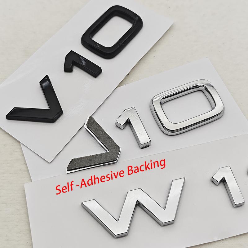 3D ABS Car Letters Logo V10 W12 Rear Trunk Badge Side Fender Sticker Decals For 4UYEF A6 A8 Q8 Q7 SQ7 SQ8 S7 S8 Auto Accessories