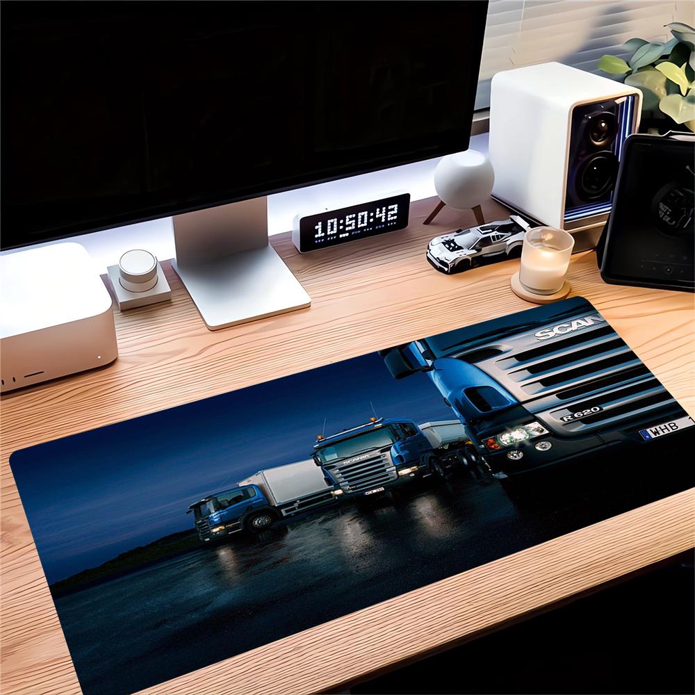 Scania Trucks Night Large Gaming Mouse Pad Nonslip Rubber Base Waterproof Desk Mat For Office Pc Laptop