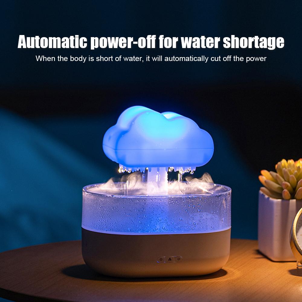 Увлажнитель дождевых облаков, капельница воды, 7 смен цветов, светодиодная подсветка, автоматическое отключение, 2 режима, 200 мл