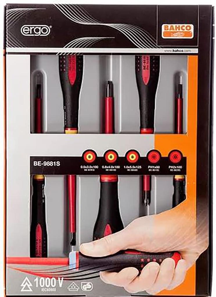 Bahco Ergo Изолированная отвертка "Изолированные инструменты" BE-9881S