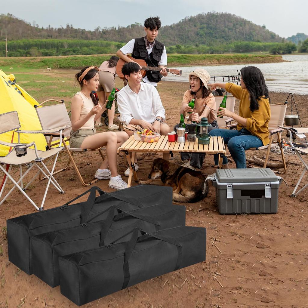 PATIKIL 47" Camp Chair Replacement Bag Set of 2 Nylon Collapsible Carry Bags with Shoulder Strap for Outdoor Camping Black