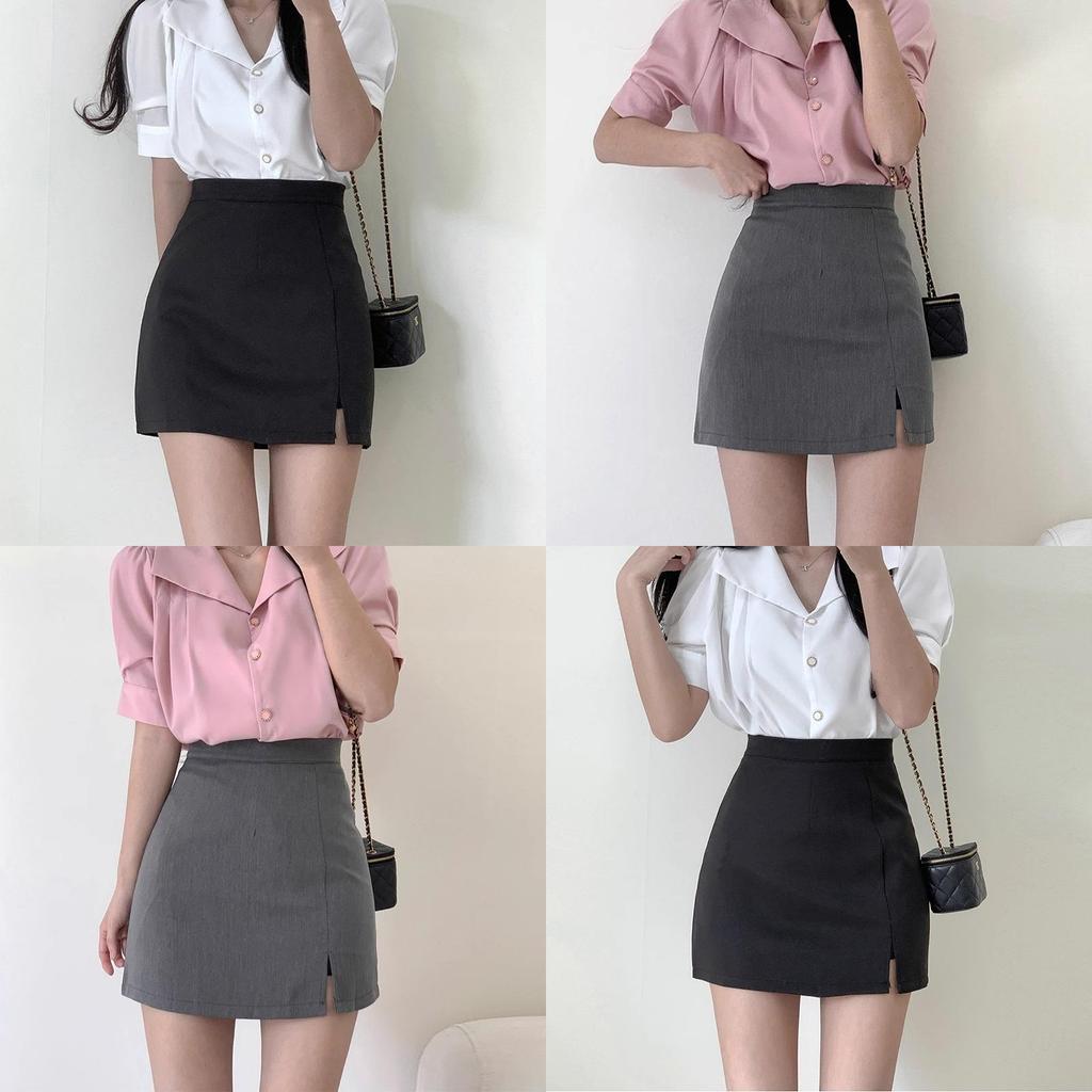 Classic Black Half Body Skirt For Women With Zipper Detail For Office And Casual Wear