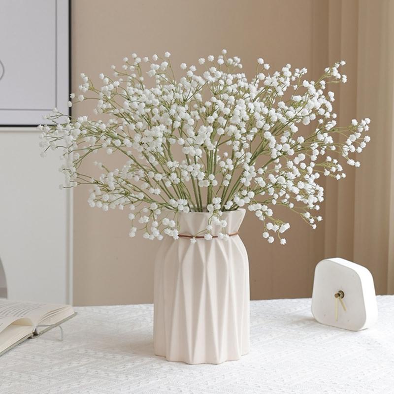 25Pcs Realistic Faux Gypsophila Flower For Wedding Bouquets Outdoor Indoors Decoration long time PVC Materials User Friendly Design