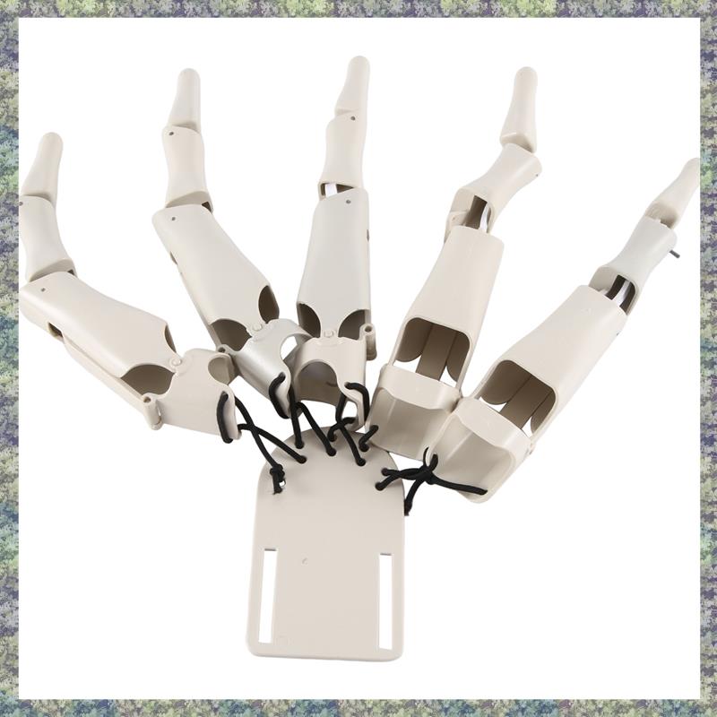 WON 1 Set White Plastic Realistic Skeleton Hands Horror Ghost Claw Props Finger Glove