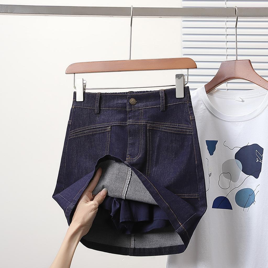 DIMANAF 2025 Летние джинсовые юбки больших размеров для женщин, эластичные, с высокой талией, повседневная мода, А-силуэт, джинсовая юбка, тонкая