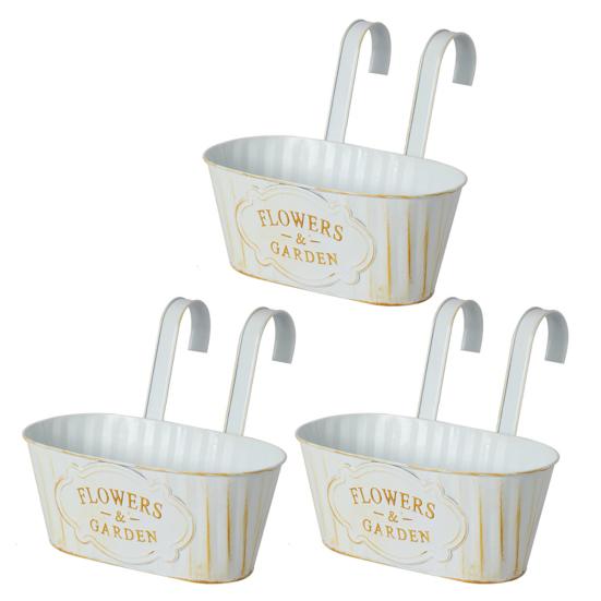 Кашпо для растений на заборе, металлические подвесные цветочные горшки, кашпо для перил, со съемными крючками для сада, забора, дома, балкона, террасы