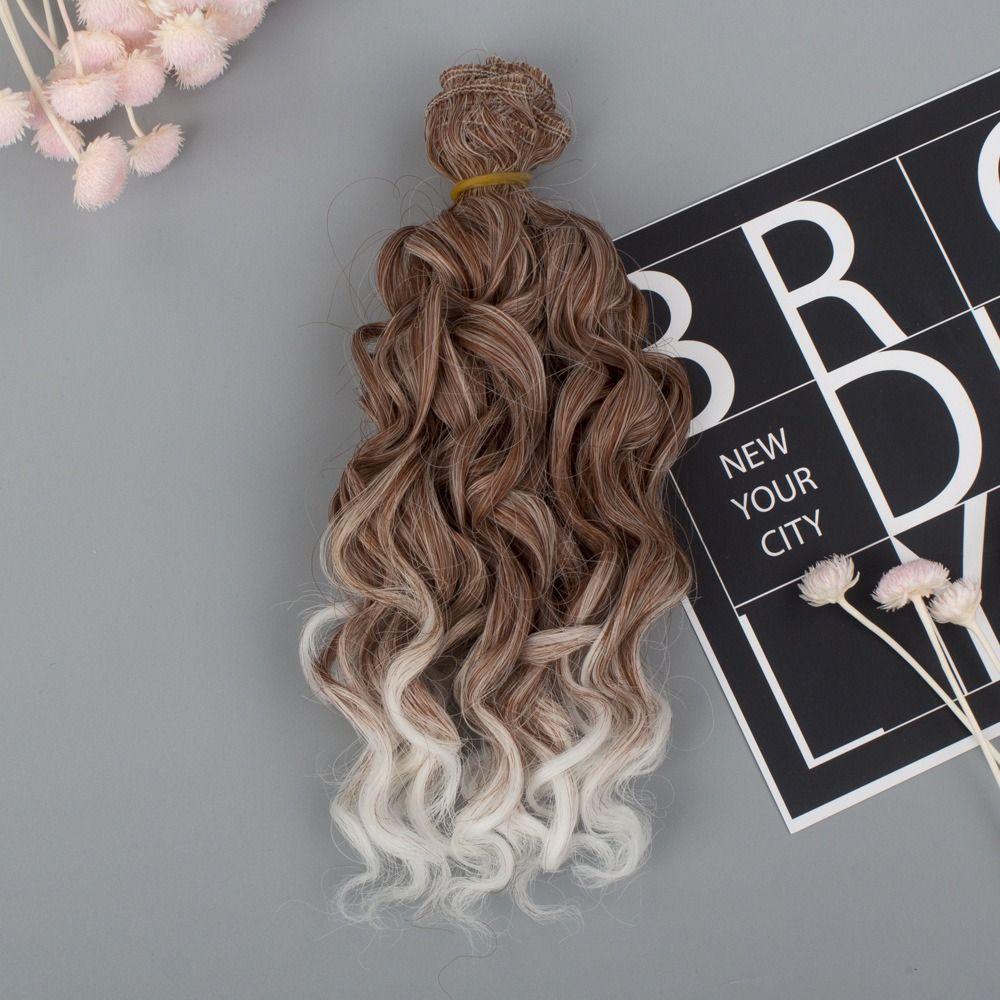 1/6 Doll High-Temperature Gold Brown 15*100cm Doll Periwig Doll Curly Wigs Doll Hair Wig Doll Hair