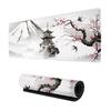 Japanese Cherry Blossom White Gaming Mouse Pad XL Extended Large Mouse Mat Desk Pad Stitched Edges Mousepad Long Nonslip Rubber Base Mice Pad 31.