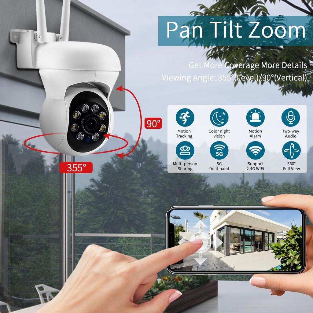 Камера видеонаблюдения HD 1080P WiFi с полноцветным ночным видением и отслеживанием людей