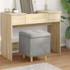 Storage Ottoman with Cushion Light Grey 40 x 40 x 45 cm Velvet