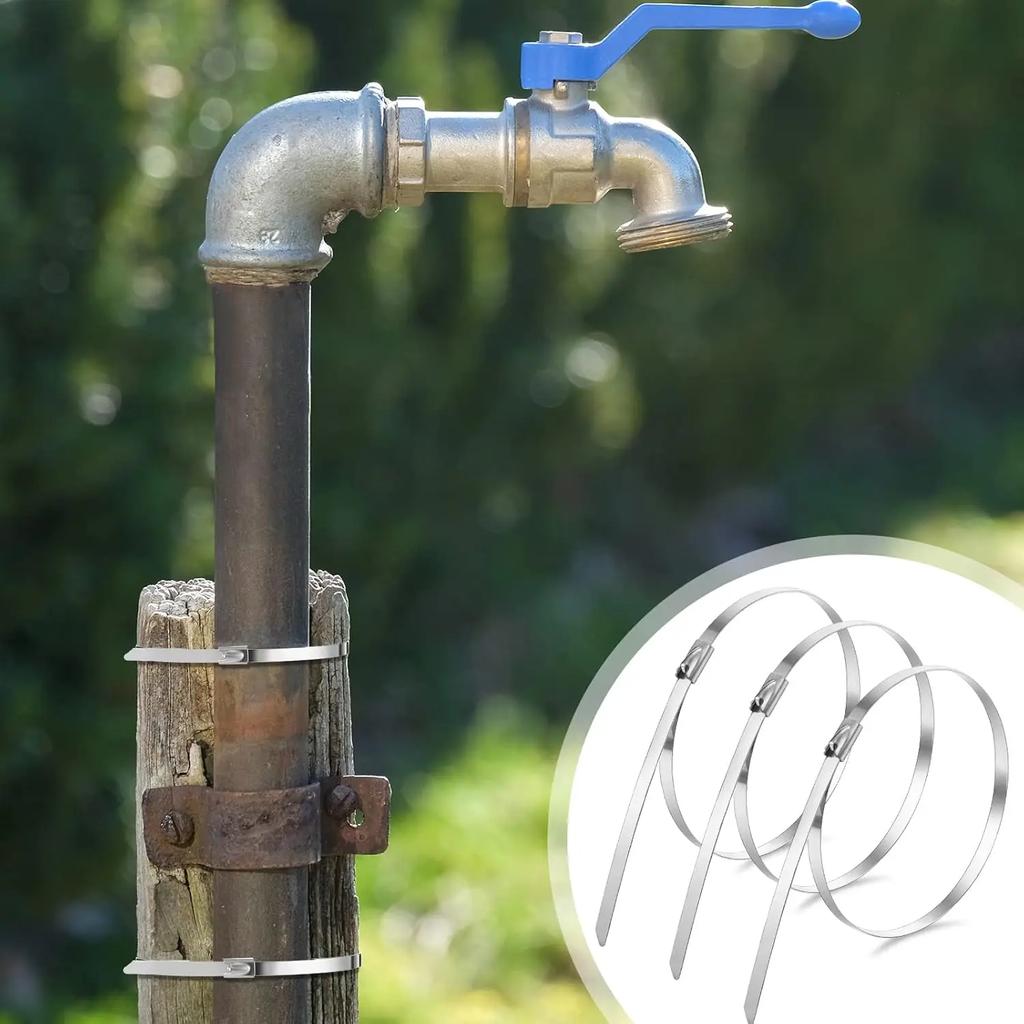 Оптовая продажа металлических самоблокирующихся кабельных стяжек, многоразовые, прочные, кабельные стяжки, органайзер, многофункциональный, нержавеющая сталь, застежка-молния