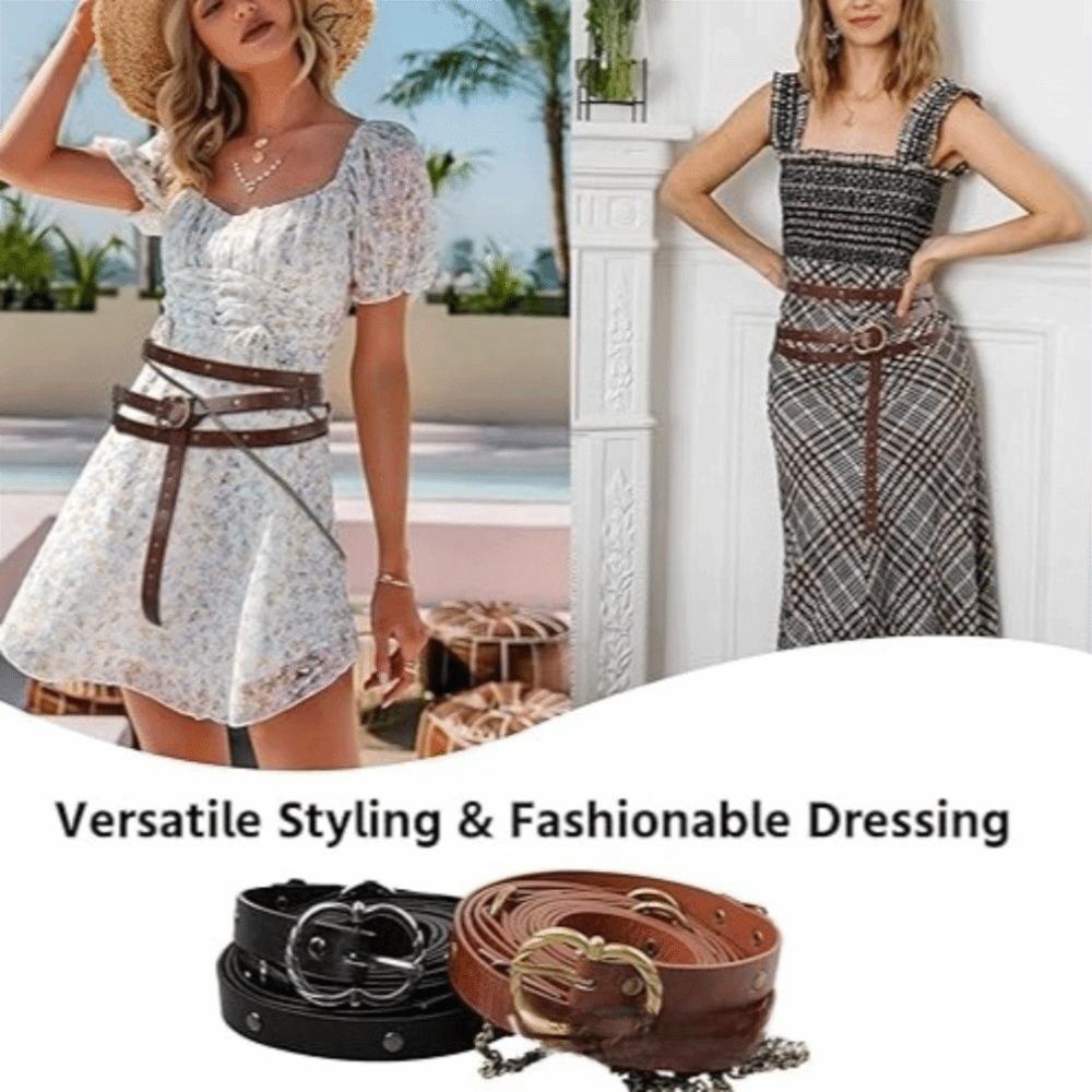 Metal Pin Buckle Viking Waist Belts Adjustable Chain Belt  Dress Wear