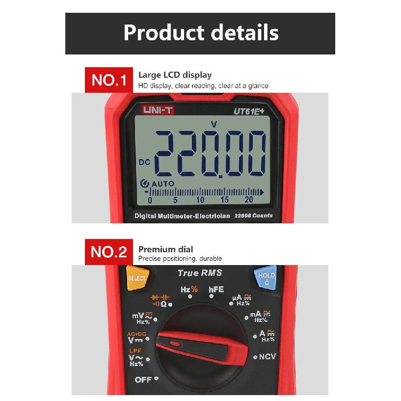 UNI-T UT61E+ UT61D+ UT61B+ UT33A UT33B UT33C UT33D Plus Professional Digital Multimeters True RMS Automotive Multimetro
