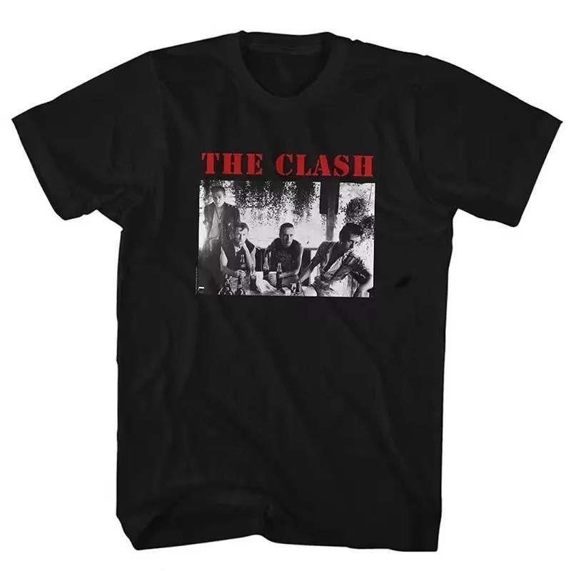 Streetwear Y2k The Clash Band Tshirt London Calling Guitarists Guitar Case Rock Band Street Hip Hop Shortsleeved Tshirt
