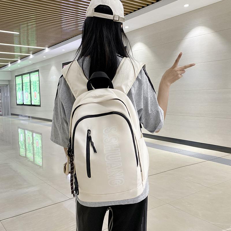 Schoolbag New Large Capacity American Trendy Cool Simple Fashion Versatile ins High Value School Bag Junior High School Student Backpack