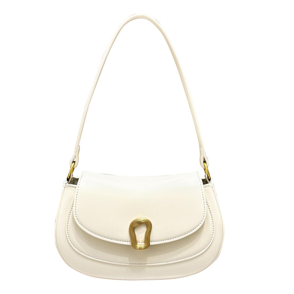Spring women's bag retro shoulder armpit bag premium sense portable messenger semi-round saddle bag