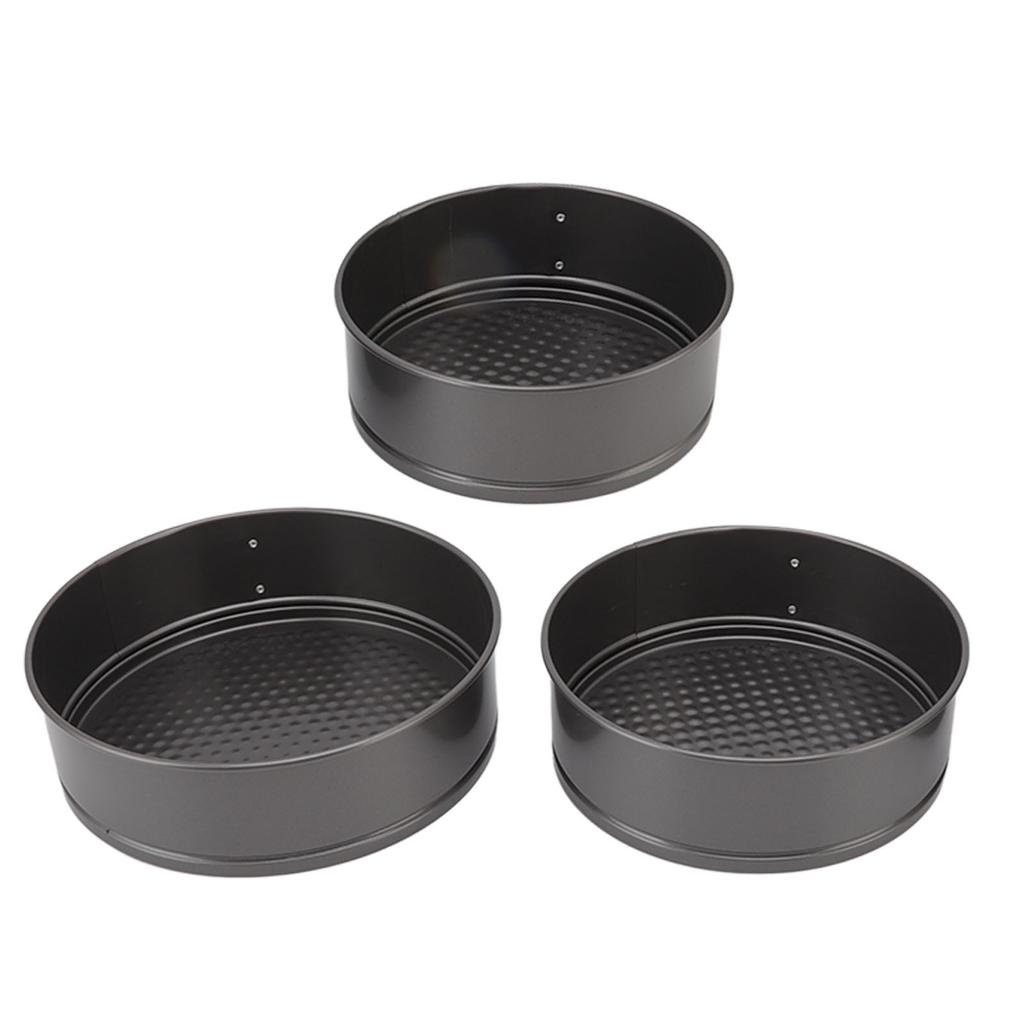 3Pcs Cake Pan Set Prevent Sticking Round Springform Pan with Removable Bottom Baking Tool for