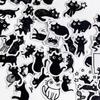 45pcs Vintage Scrapbook Stickers Waterproof Decorative Stickers Black Cat Stickers  Scrapbooking